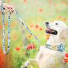 Set Collare e Guinzaglio Personalizzato per Cani Nylon Stampato Collari ID Cani Corda Guinzaglio per Animali Domestici Accessori Floreali Cani Piccoli Medi Grandi