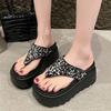 Fashion New 8 Cm Waterproof Platform Bling Designer Brand Flip-flops Women Summer Sexy Clip Toe Platform Sandals Comfortable Beach Shoes
