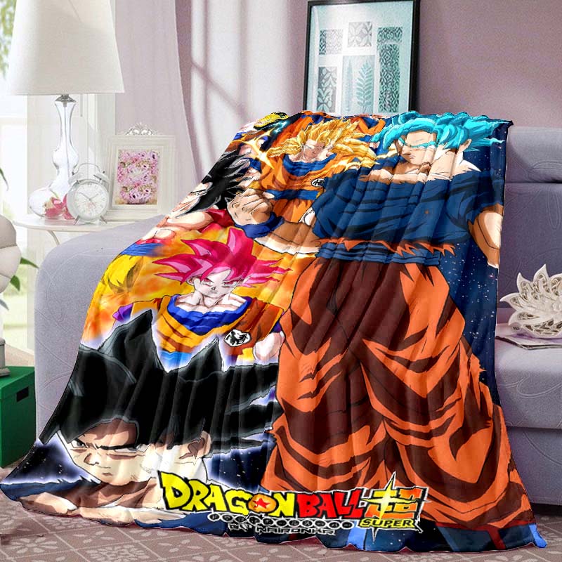 Dragon Ball Anime Print Blanket Warm  Comfortable Flannel Blanket for Bedrooms, Sofas, Beds, Chairs, Picnics, Travel-LXR11