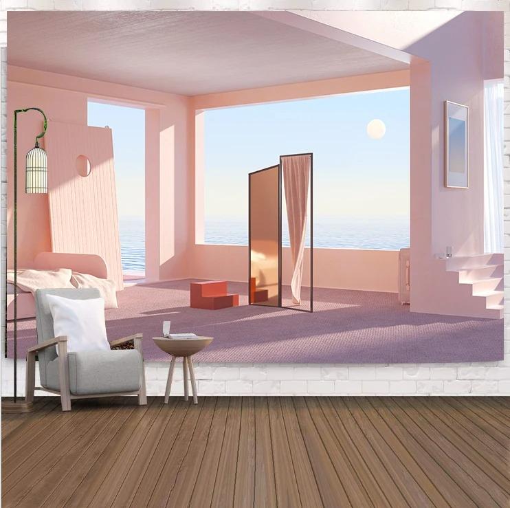 Living Room Balcony Potted Plant Pattern Hanging Cloth Home Wall Decoration Tapestry Bedroom Living Room Tapestry