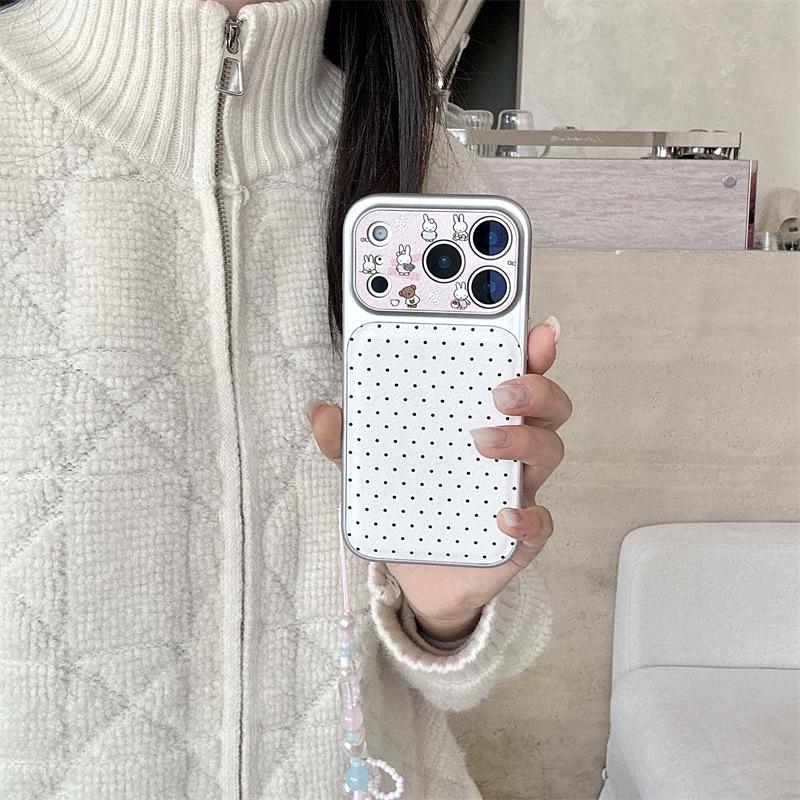 Cute Cartoon Polka Dot Bear & Rabbit Case for iPhone 17/16 Pro Max/15/14
