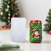 Santa Embossed Cylindrical Silicone Mold Holiday Candle Silicone Mould For Epoxy Resin Art Handmade Candle Soap Making