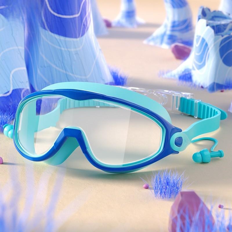 Childrens Swimming Goggles Hd Waterproof Antifog Large Frame For Kids Pool Water Sport