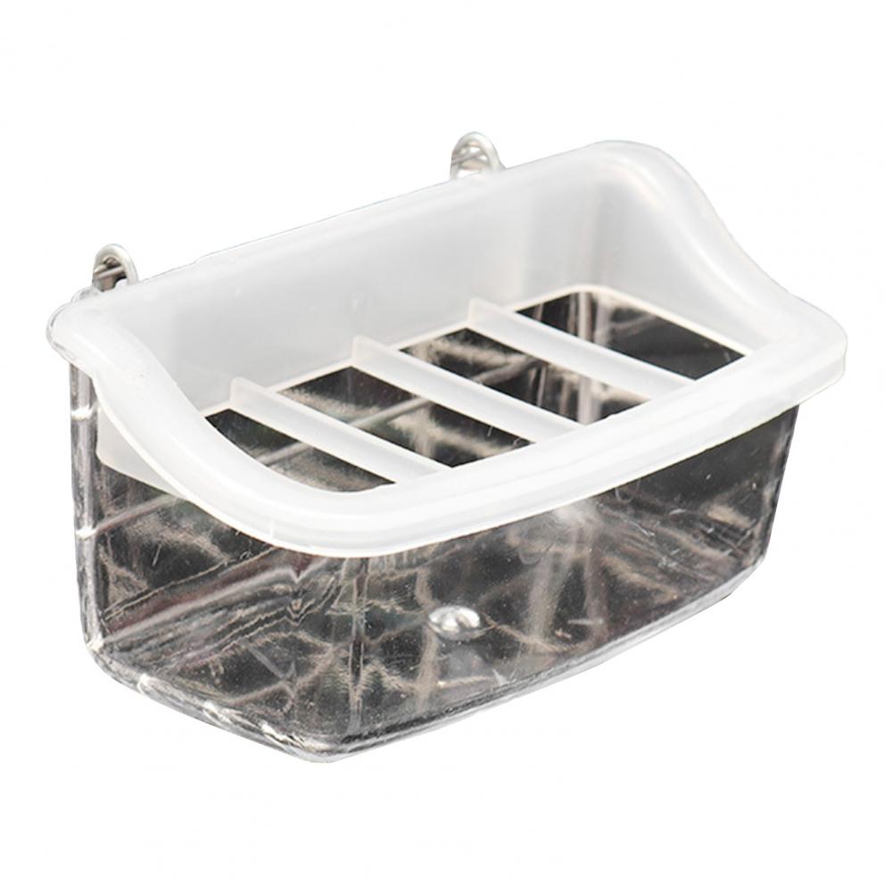 

Environmentally Bird Cage Accessory Transparent Hanging Bird Feeder with Anti-splash Grid for Cage Durable Bird Food Box Pet чистый