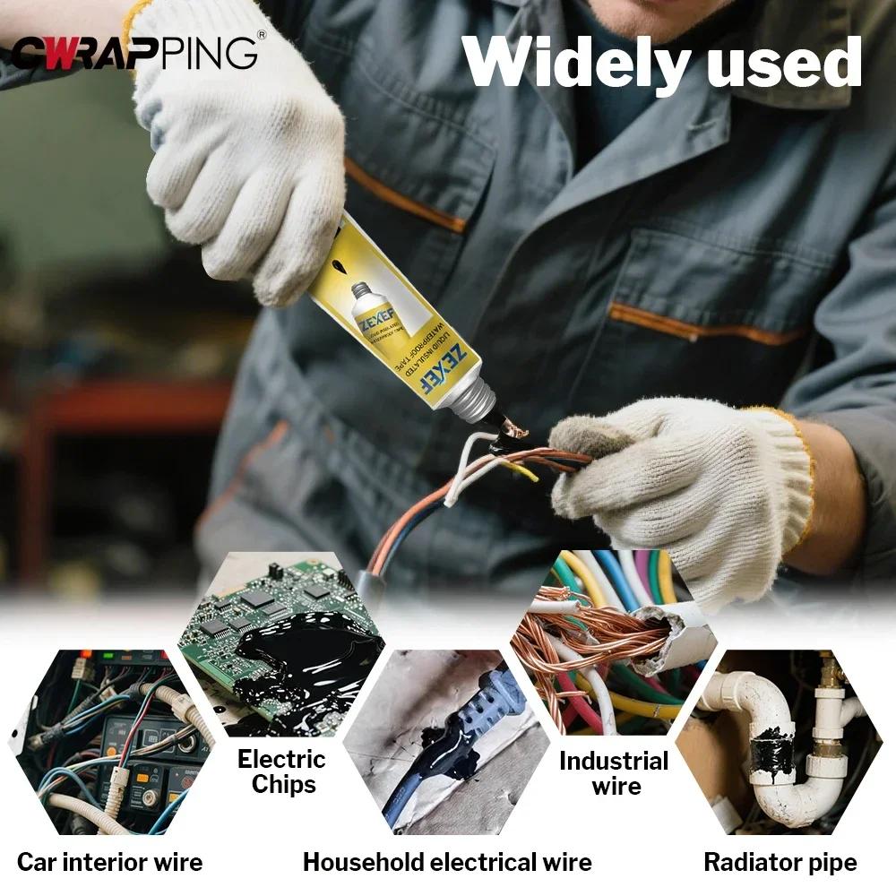 50/100ml Multifunctional Adhesive Motorcycle Repair Black and White Liquid Insulating Paste Spare Parts Protective Wire Tool