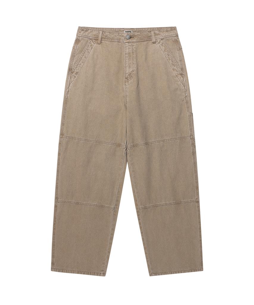 WACKY WILLY Straight Wash Cotton Pants Beige