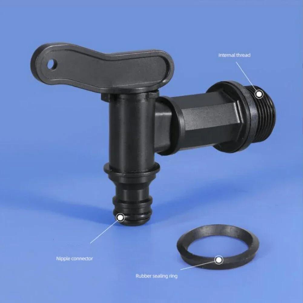 Plastic Tap Fresh Waste Water Tank Drain Tap 3/4 Inch Thread Adaptor Fit Motorhome Caravan Boat Camper Van Caravan