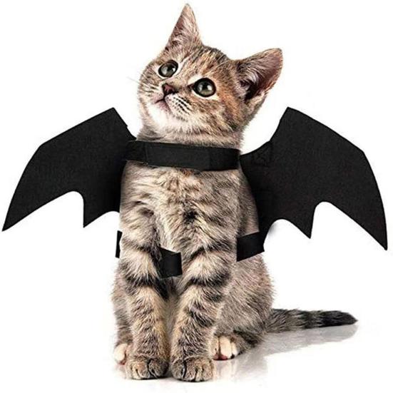 Cat Bat Wing Pet Cosplay Bat Costume Felt Dog Cat Bat Wings Apparel for Halloween Party Dress Up Accessory