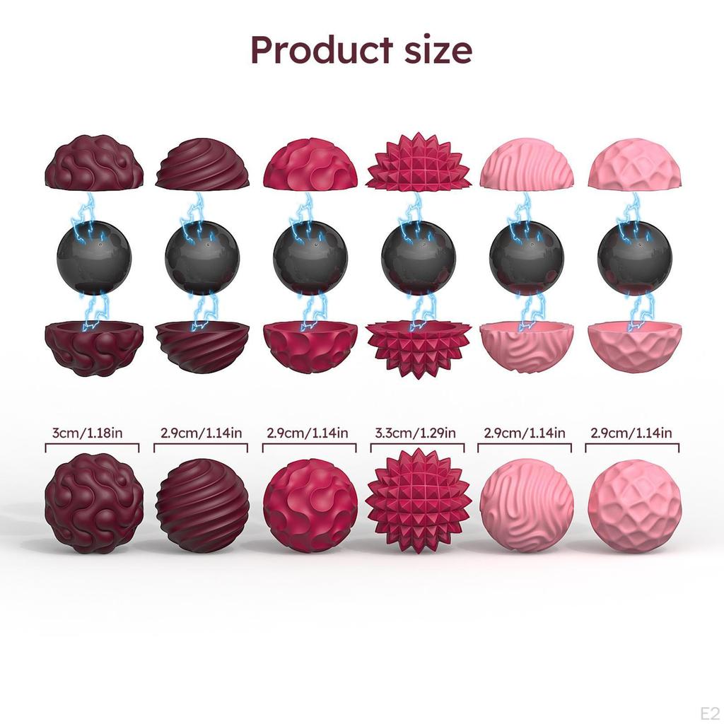 6Pcs Silicone Magnetic Balls Creative Sensory Toys for Women Kids Boys Girls Pink