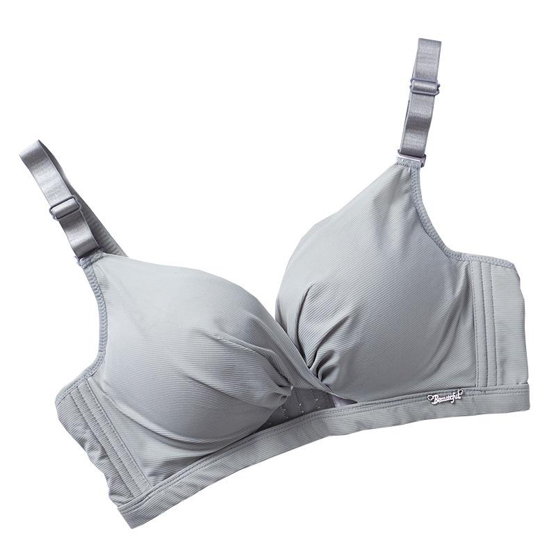Traceless thickened hollow small chest upper support sexy no steel ring gathering bra cover