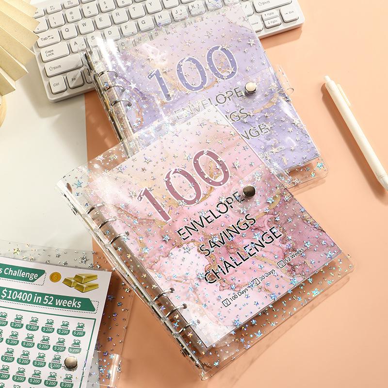 Ster 100 Envelop Besparingsuitdaging Laser A5 Losbladig Ringband Budget Ringband Met Contantenvelopen Geld Organisatie Systeem