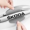 8pcs Car Door Sticker Carbon Fiber Scratches Auto Handle Protection Film for Skoda Superb Octavia Kodiaq Yeti Rapid Karoq Fabia Kamiq Enyaq Vis
