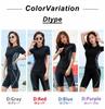 Teddy Fitness Set with Separate Short Sleeve Rash Guard and Swim Women's Swimsuit, 3-Piece Cap, hys2401-D (LL, D Gray)