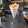 Single-Head Cone-Shaped Fry Holder Easy to Clean Stainless Steel Wire Cone