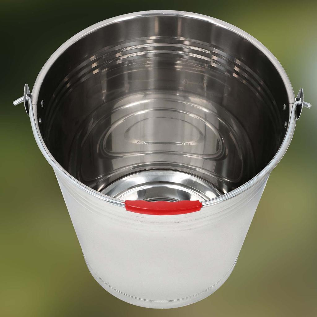Kotarbau® Stainless Steel Bucket 16L Silver Stainless Steel Food Grade Bucket Construction Garden Bucket