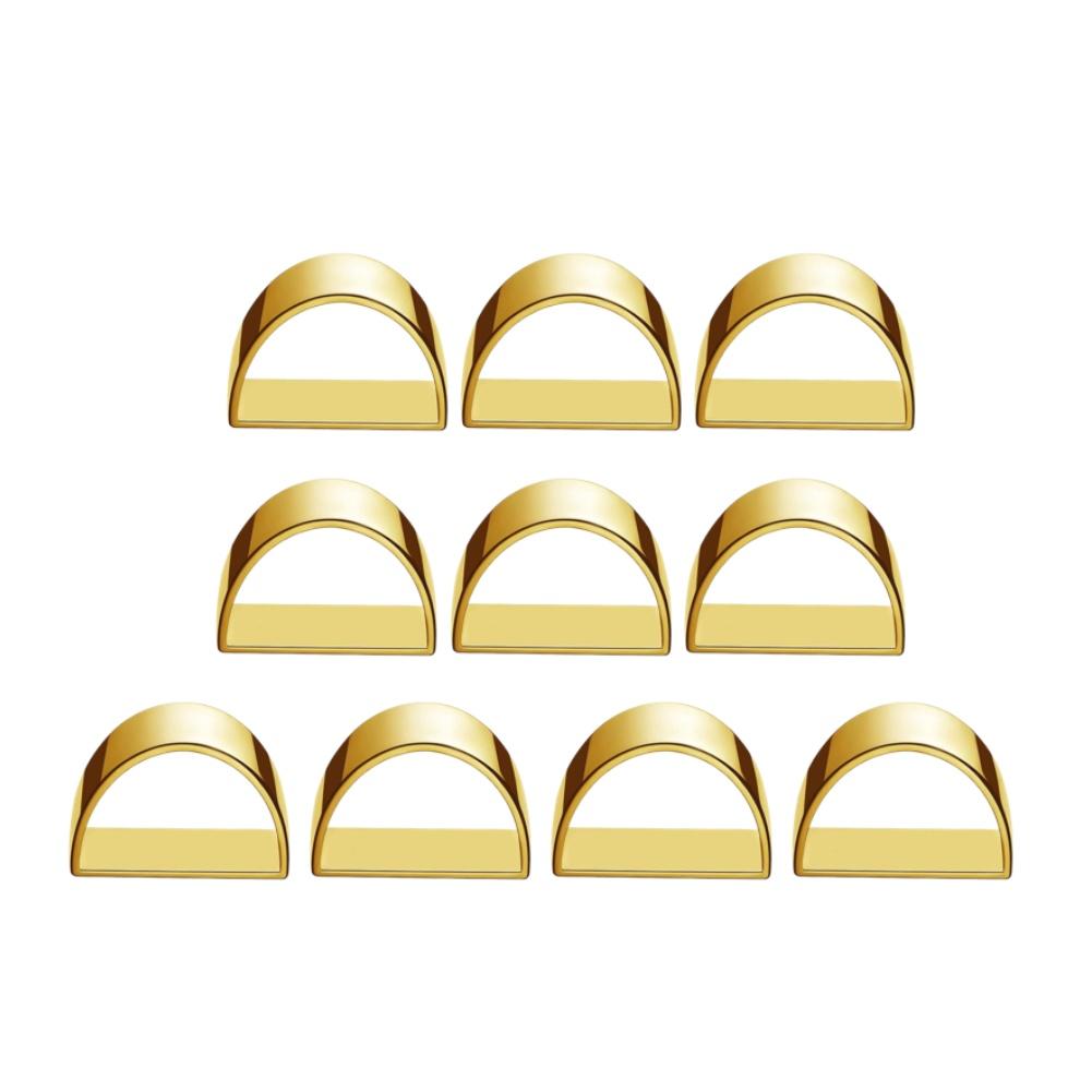 D Type Gold Napkin Rings Alloy Made 1 cm Diameter Compatible with Folded Napkins for Everyday and Formal Dining