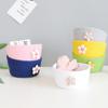 Aufbewahrungskorb, klein, florales Baumwollseil, leuchtende Farben, stilvolles Design
