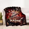 Bayern Munich Galaxy Fan Art Customize Your Name Blanket Throw Customizable Blanket Durable Comfort Suitable for Picnics Office Chair Seaside