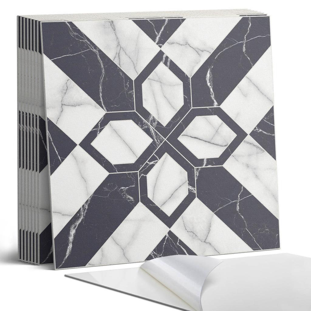 Samoprzylepna Dekoracja Winylowa Na Ścianę Geometryczny Wzór Marmurowy 9X30X30 Cm