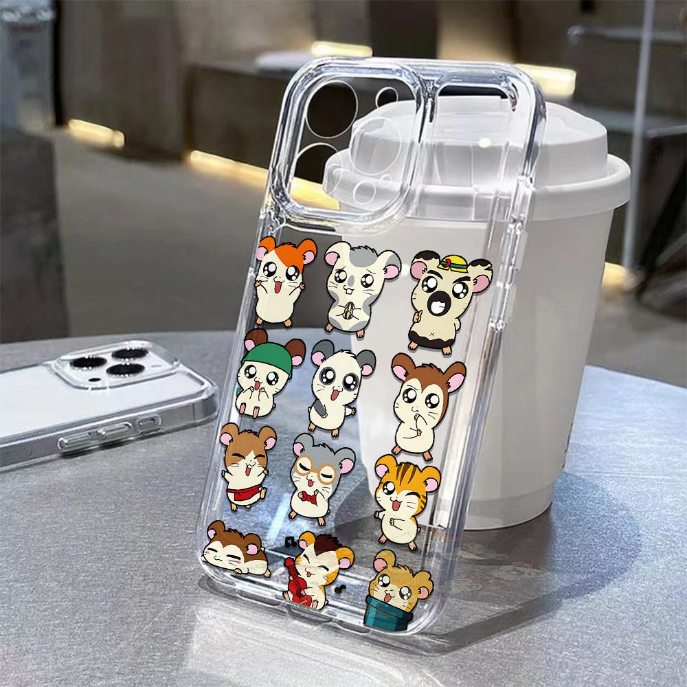 Cute Hamtaros Phone Case For iPhone 17 16 16e 15 14 13 12 11 Mini Pro Max X XR XSMax 7 8 Air Plus Transparent Back Cover