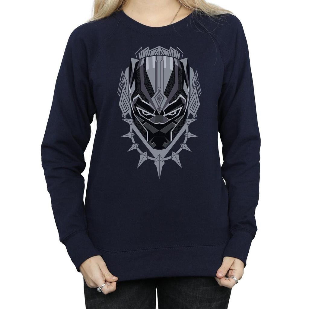 Marvel Womens/Ladies Black Panther Head Sweatshirt
