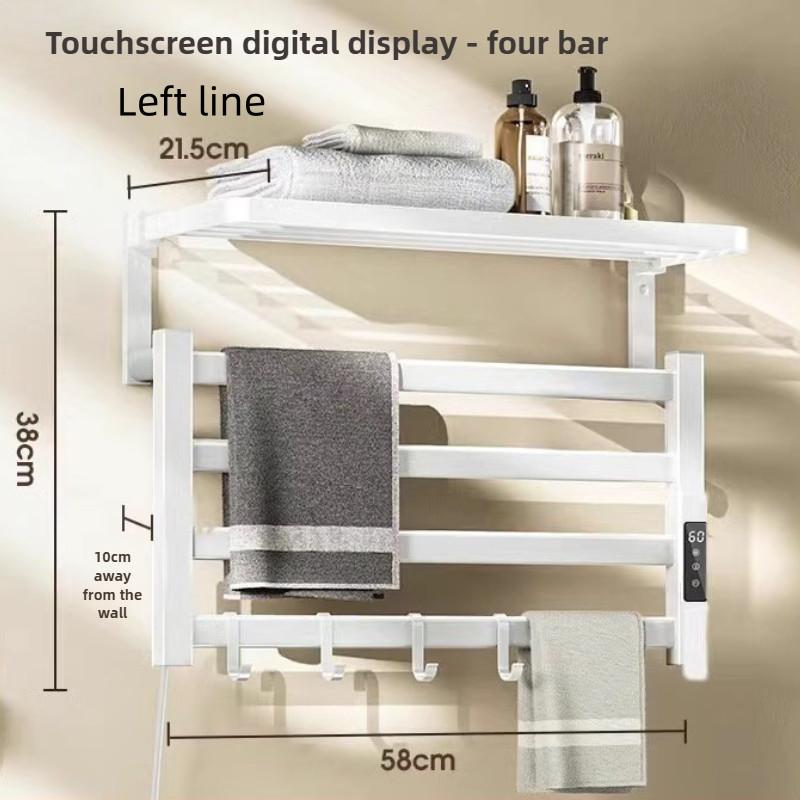 Bathroom Electric Bath Towel Carbon Fiber Warmer Heating Towel Rack Intelligent Constant Temperature Towel Dryer Shelf