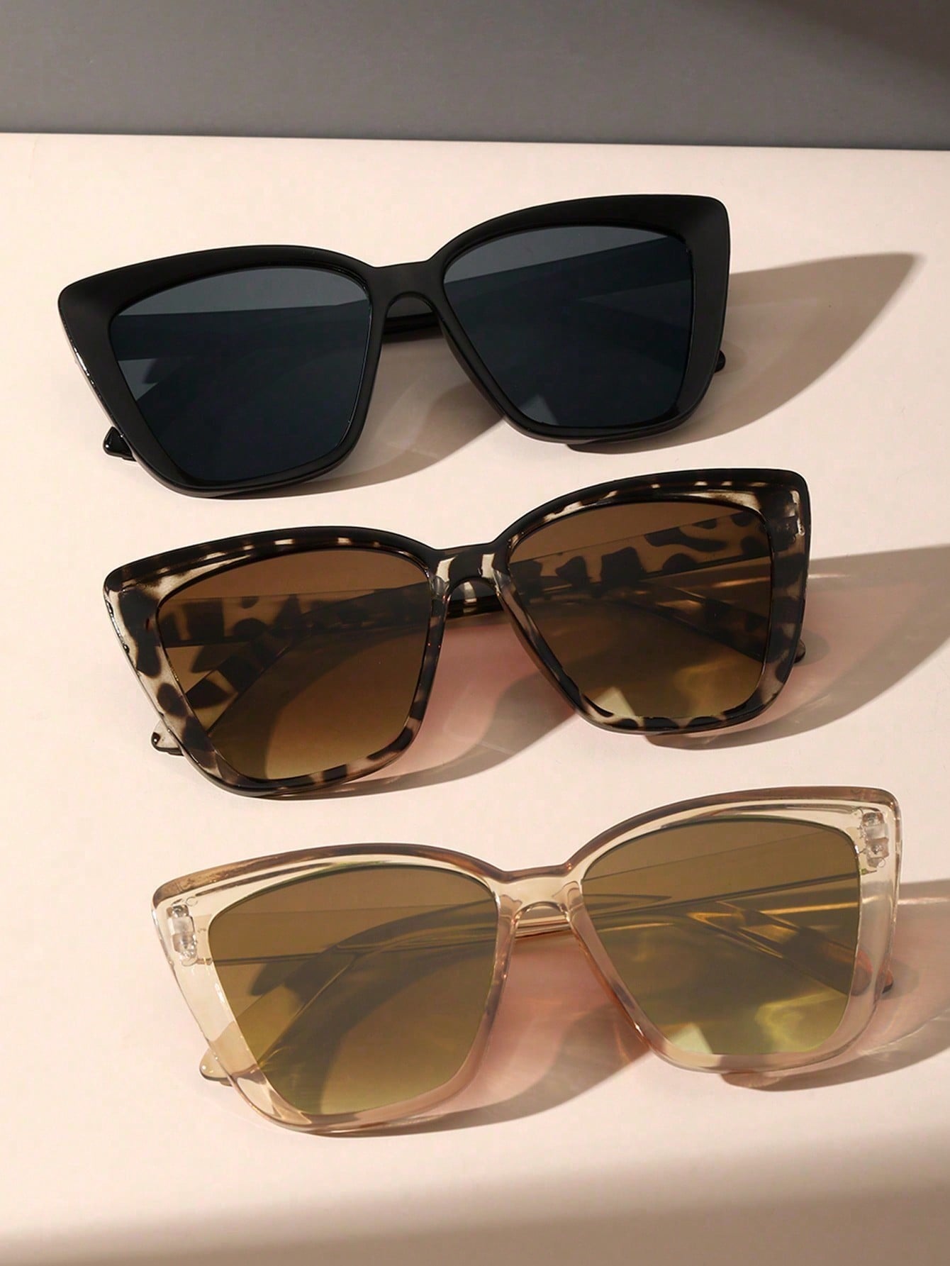 

3/4 шт. модные солнцезащитные очки кошачий глаз в пластиковой оправе в стиле бохо для женщин и мужчин, повседневные солнцезащитные очки, аксессуары для очков.