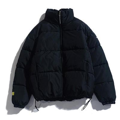 Herren Winter Herren Stehkragen Einfarbige Gefütterte Jacke Kleidung Einfach Locker Freizeitjacke Europäisch und Amerikanisch