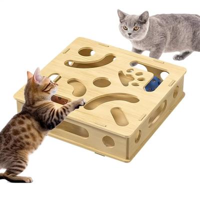 Creative Interactive Cat Puzzle Box Funny Detachable Pet Puzzle Track Household with Feather and Balls Cat Exercise