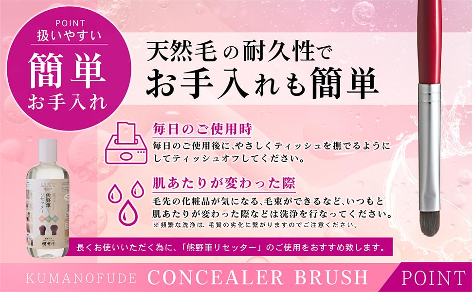 Hakuundo Kumano Brush Eye Shadow Brush Nose Shadow Concealer Brush Makeup Brush Eye Makeup Brush Heavy Duty Easy To Clean Tip Compact (Concealer