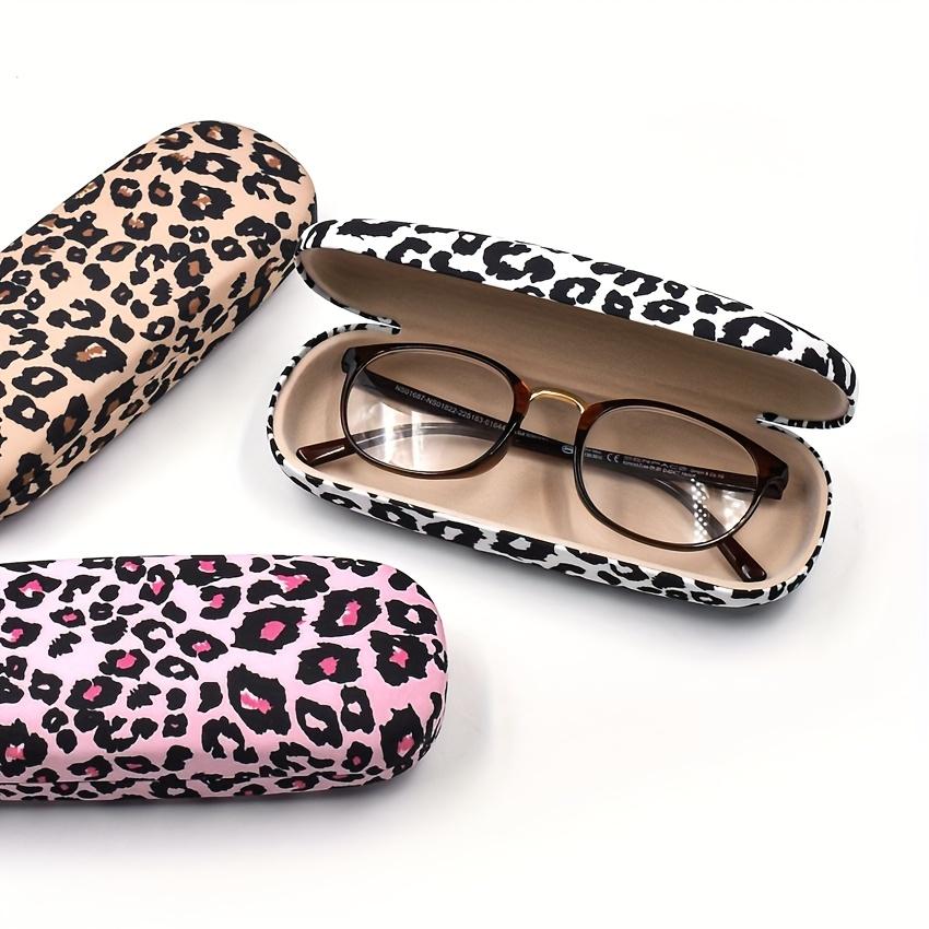 Leopard Print Hard Eyeglass Case, Protective Rigid Sunglasses Holder for Women, Fashion Travel Glasses Box,Fashion Glasses Case