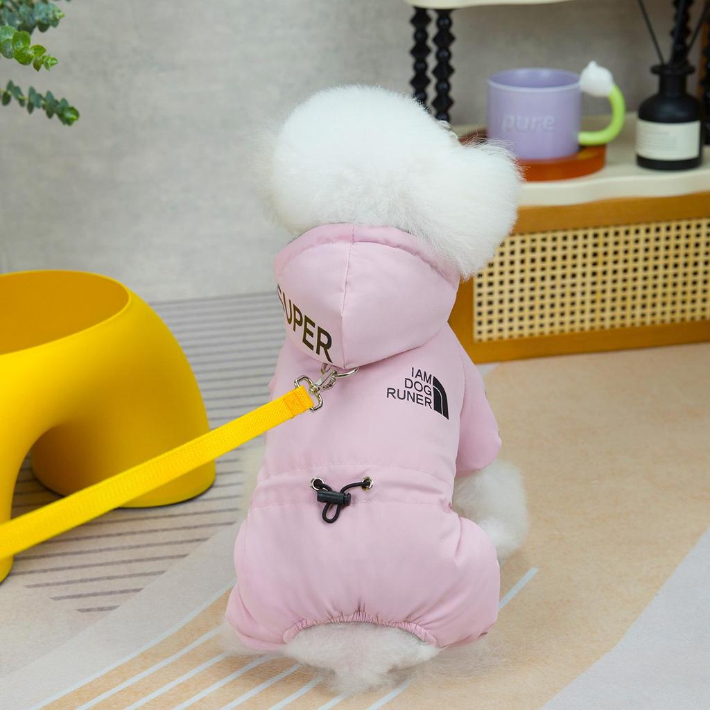 Reflective Four-Legged Cotton Dog Coat for Autumn and Winter Sports