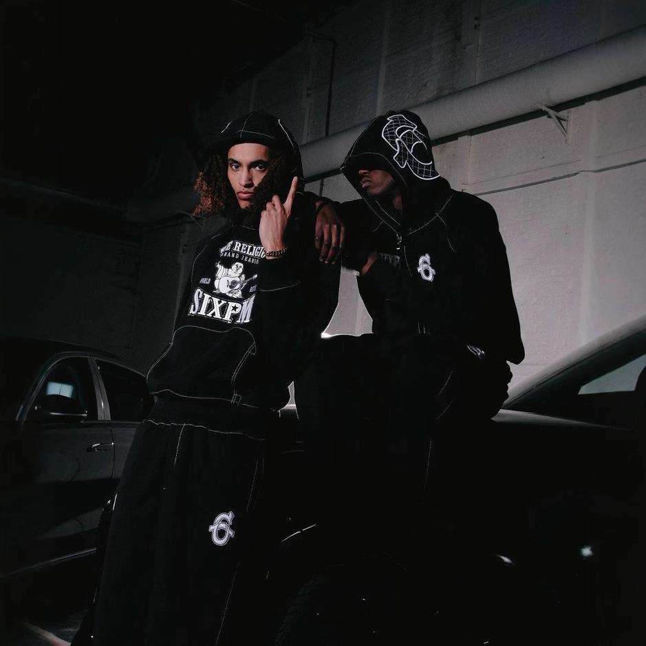 Cross-border Men's & Women's Warm Embroidered Hoodie & Sweatpants Set - Autumn/Winter Velvet Casual High Street Style