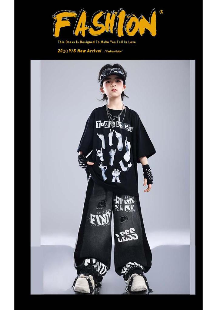 Kids' Hip Hop Street Dance Performance Wear - Trendy Summer Outfits for Boys and Girls