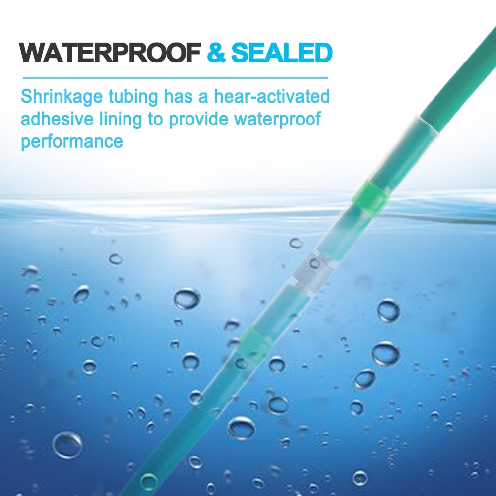 100/120 PCS Solder Seal Wire Connectors Heat Shrink Butt Connectors, Waterproof Insulated Electrical Wire Terminals