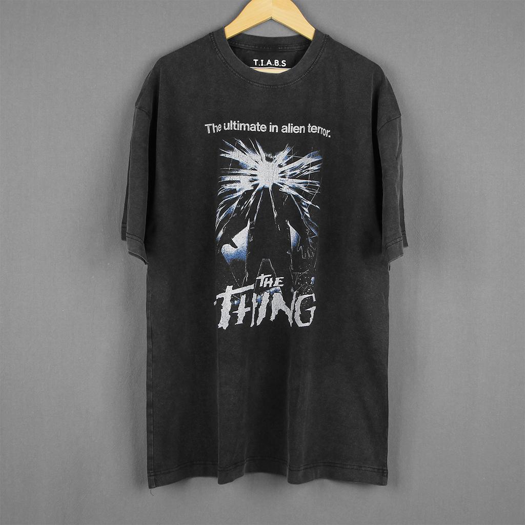 Maglietta The Thing John Carpenter Horror SiFi Film Culto They Live Principe delle Tenebre Top da Uomo Cotone Camicia Stampata Retrò