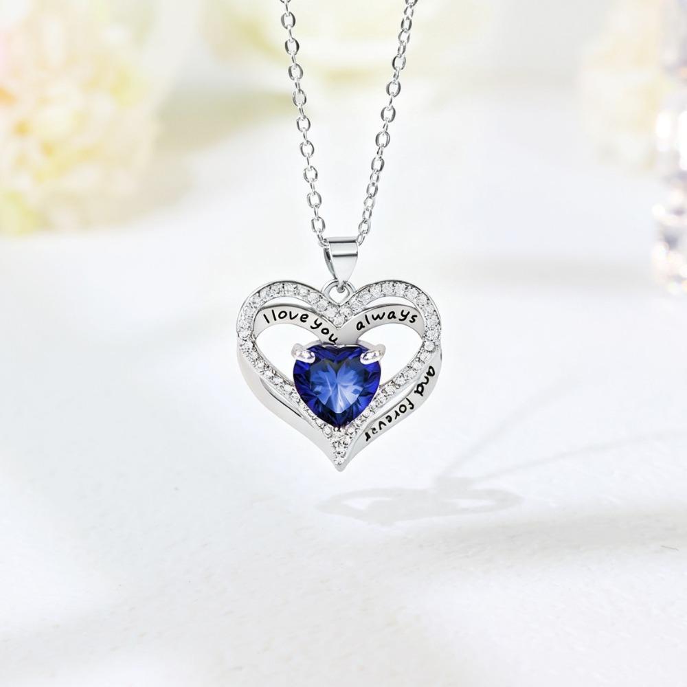 Heart Shaped Diamond Pendant Fashion Copper Plated Necklace Jewelry Accessories for Women