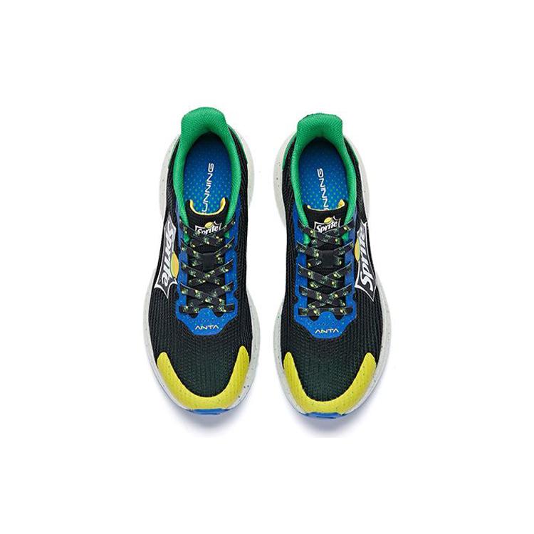 New Sprite X Anta Cushioning Anti Slip And Wear Resistant Rebound Low Top Running Shoes Men's Black Green Yellow 112025520-14
