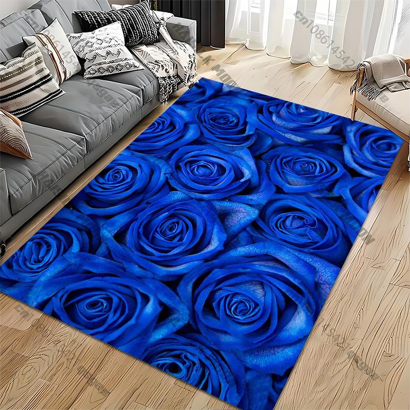 Blue Love Rose Carpets Living Room Tea Table Mats Bedroom Rug Washable Floor Mats Household Mat Dinosaur Carpet Rug