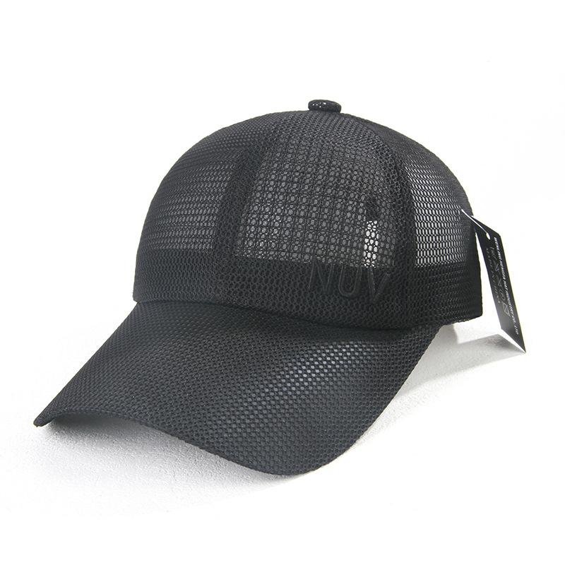 

New men s hats summer mesh baseball caps sunscreen sunshade sun caps outdoor breathable cool caps peaked caps tide Adjustable чорний