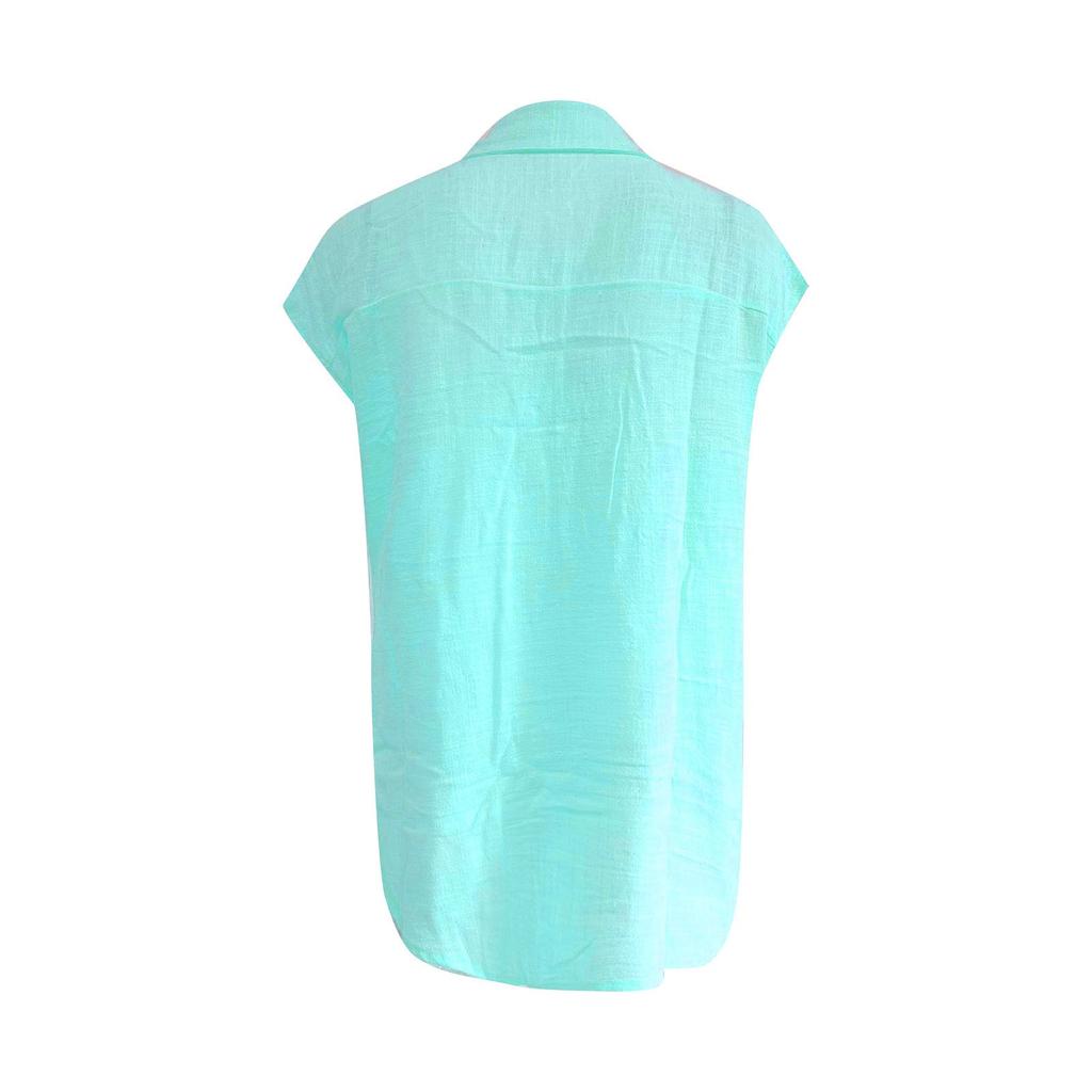 Women's Casual Fashion Short Sleeve Color Single Breasted Shirt Top