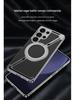 Samsung S25 Ultra Protective Case with Magnetic Rotating Stand – Anti-fall, Electroplated Leather Cover