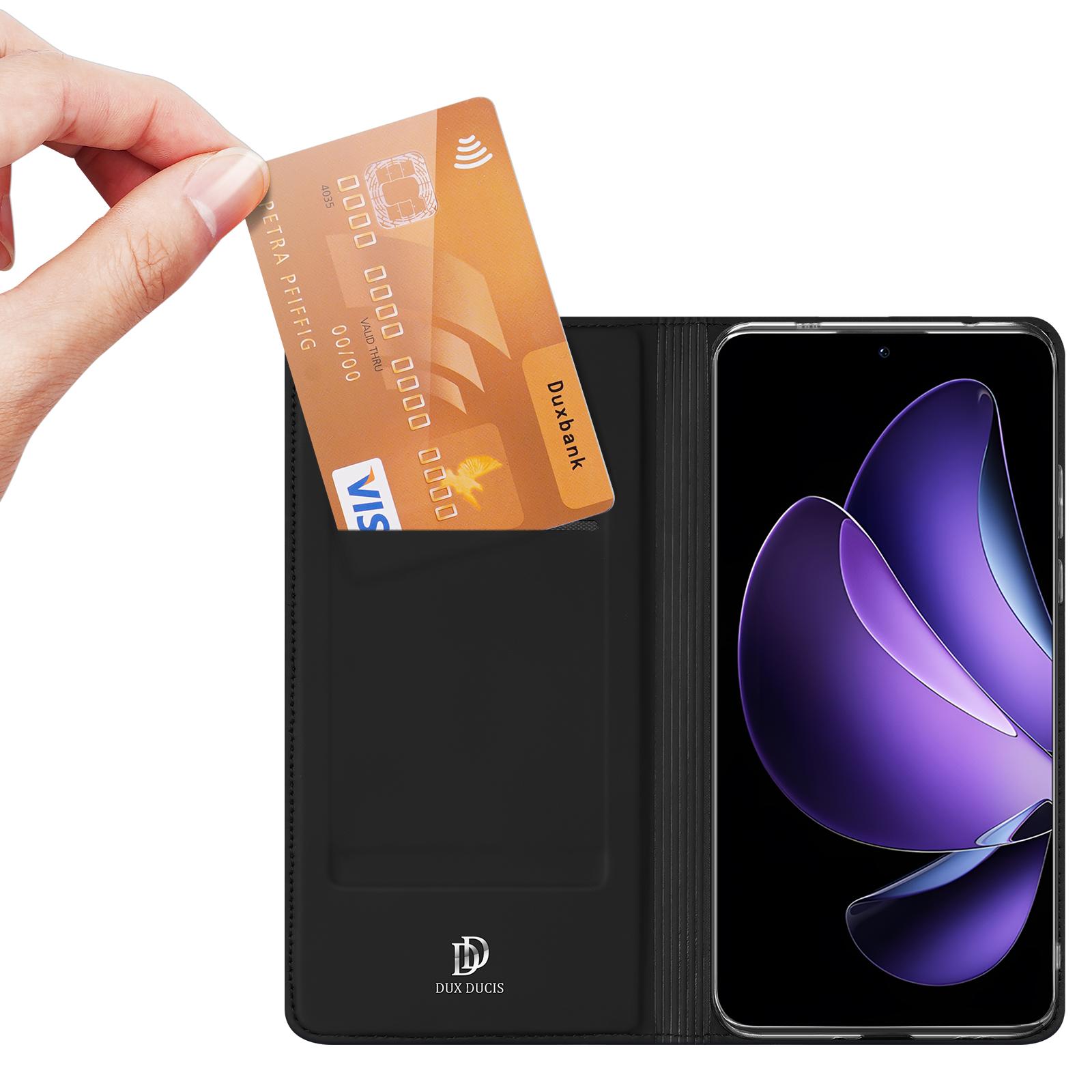 

For Oppo Reno13 F 4G/Oppo Reno13 F 5G Case DUX DUCIS Skin Pro Series Leather Stand Cover Card Holder Blue