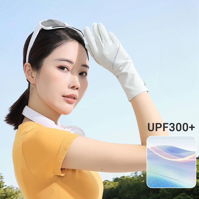 Summer Extended Sun Protection Gloves for Women's Outdoor Medium To Long Cool Feeling Exposed Finger UV Protection Cycling Gloves
