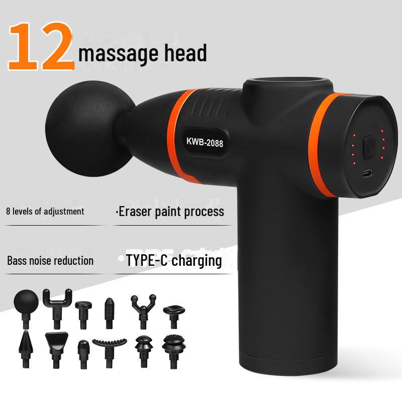 

Перезаряжаемый мини-пистолет для фасции с 12 головками и 32-скоростным ЖК-дисплеем для профессионального мышечного массажа Six-language Manual