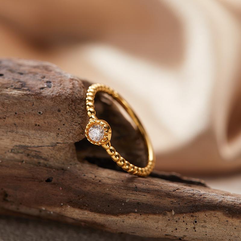S925 Sterling Silver Natural Color Treasure December Birthstone Ring Light Luxury Premium Sense Index Finger Little Finger Ring