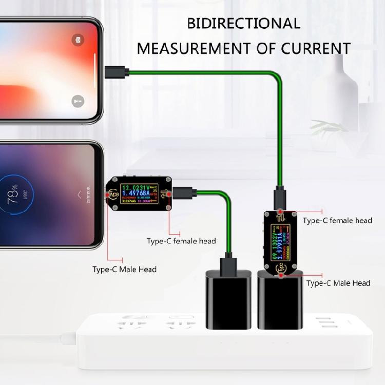 USB C Tester Power Meter 3.5-24V 5A Voltage Tester Multimeter USB C Current Meter Tester LCD Display Voltmeter