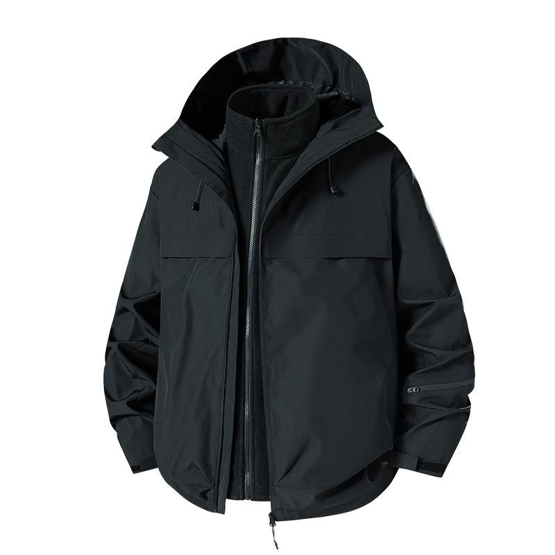 Unisex Outdoor Hiking Jacket With Removable Hood Windproof Breathable Waterproof Shell Winter Trekking Mountaineering