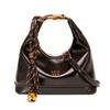 Faux Leather Hobo Bag for Women Fashion Shoulder Bag with Gold Hardware and Tassel Charm Elegant Everyday Handbag