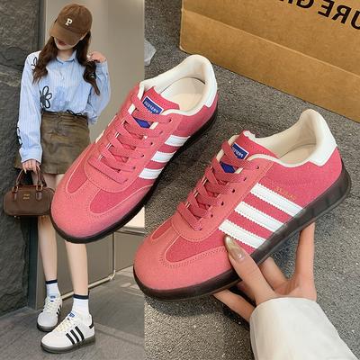 Dexun Shoes Women's New Leather Flat-soled White Shoes In Summer 2025 Color Matching Retro Versatile Sports and Leisure Board Shoes